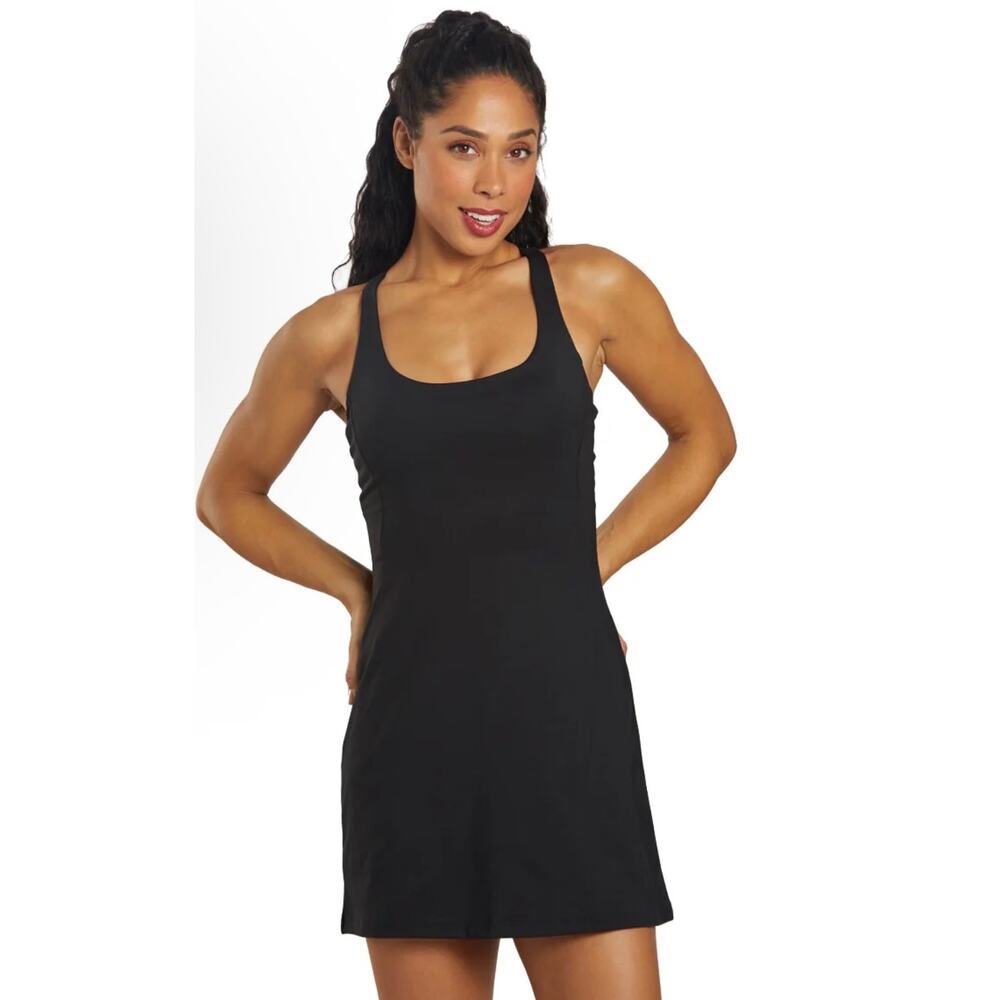 Girlfriend Collective Undress‎ Black Racerback Active Dress w/ Built-in Shorts S